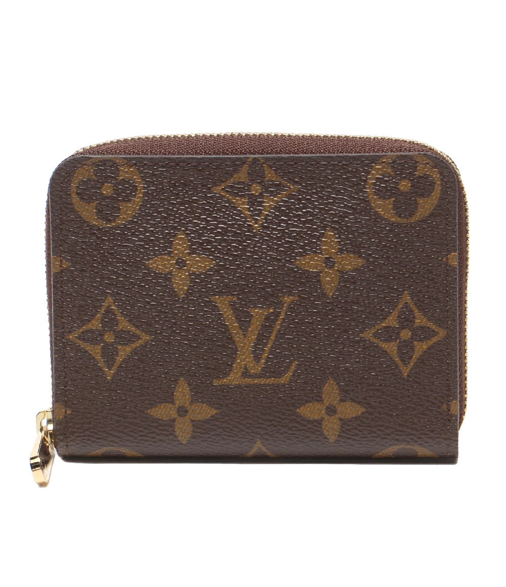 Louis Vuitton Coin Wallet Zippy Wallet Purse Monogram Canvas Leather Brown